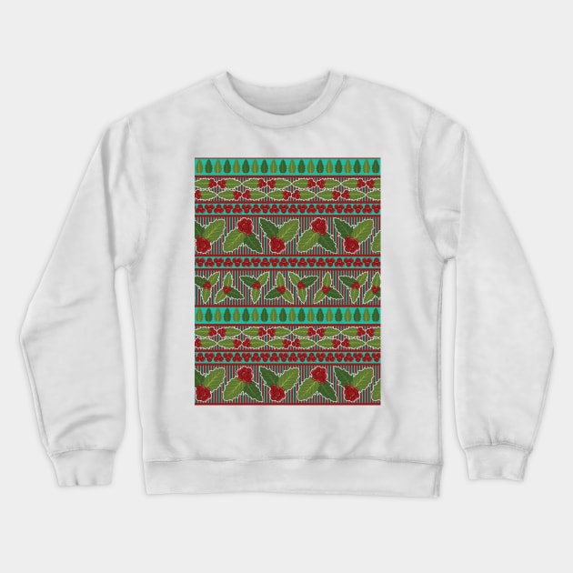 Holly Berries Pattern Crewneck Sweatshirt by zarya_kiqo